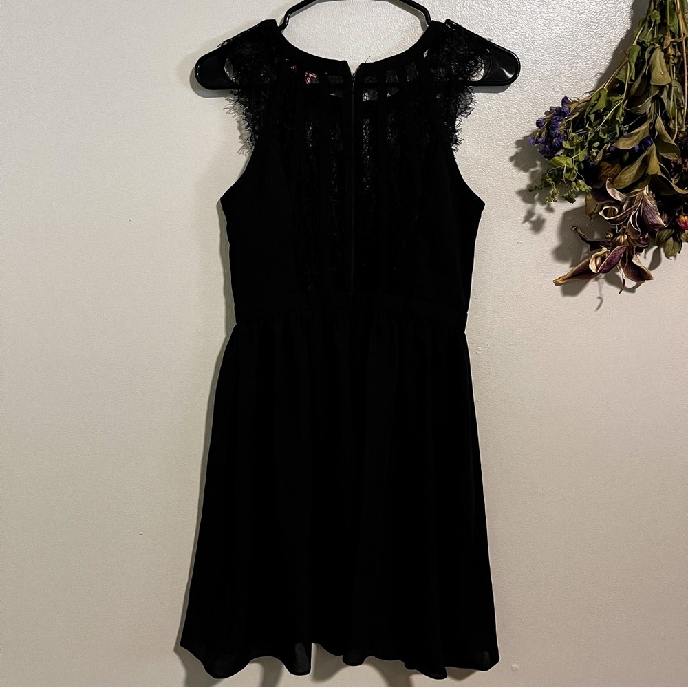 Black Lace Sleeve Dress